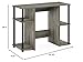 Furinno Jaya Computer Study Desk With Open Storage, French Oak Grey/Black