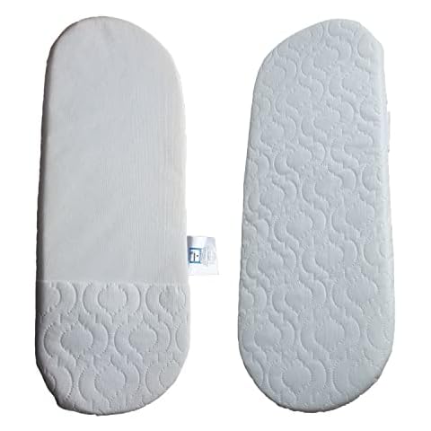 faaha Waterproof & Hypoallergenic Moses Pram Basket Mattress, Thick Oval Shaped, Comfortable Fits Mothercare Basket, Perfect for Baby Cradle & Bassinet, 66x28 Cover