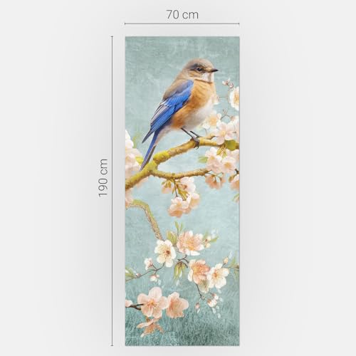 Vinilo para nevera de 70x190 cm con diseño de pájaro en rama de flor para cocina 5