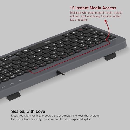 Image of FINGERS ImperialCombo-D2 Wired Keyboard & Mouse Combo (Slim Design, Scissor Keys Laptop-Style Typing, Compact Size Layout, 1000 DPI, Windows | macOS | Linux Compatible), Jet Black