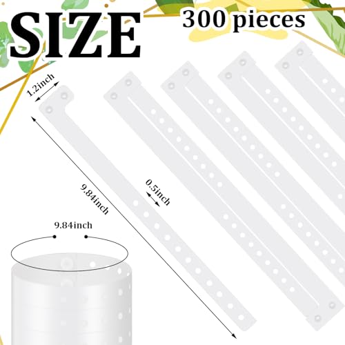 Image of Henoyso 300 Pcs White Plastic Wristbands for Events Vinyl Waterproof Pool Wristbands Neon Color Plastic Bracelet for Party Events Arm Band Identification for Concerts Carnivals