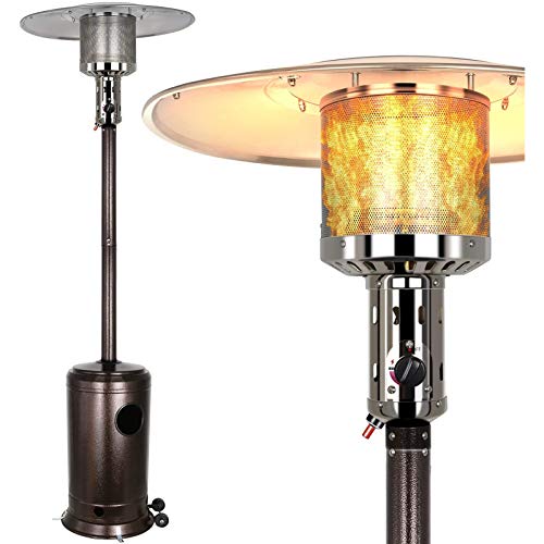 Gas Heizpilz Aus Edelstahl, Wärmepilz Gas Heizungen Camping Transporträder Für Terrassen - Mit Kippschutz Und Abschaltautomatik
