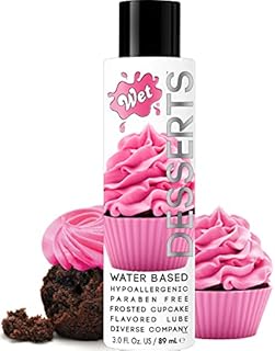 Wet Desserts Frosted Cupcake Flavored Edible Lube, Premium Personal Lubricant, 3 Ounce, for Men, Women and Couples, Ideal for Foreplay, Paraben Free, Gluten Free, Stain Free, Sugar-Free