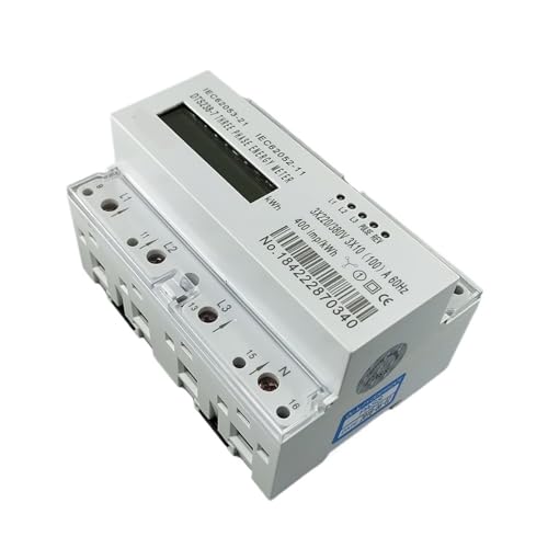 Compteur d'énergie triphasé avec écran LCD rétroéclairé pour mesure précise KWH Din Rail - 3