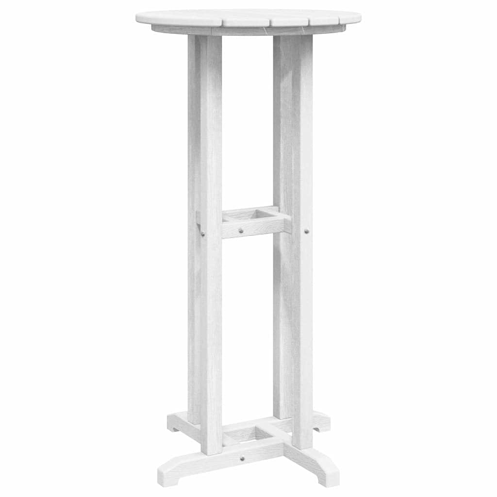 Tavolo da bar bianco, 55 x 55 x 107 cm, rotondo, in polietilene, per giardino e terrazza, moderno tavolo da bistrot per eventi all'aperto e feste in piedi