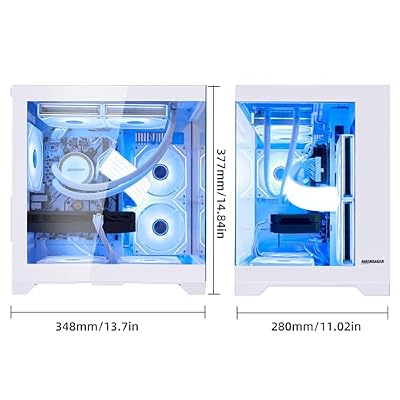 Panorama Gaming PC Desktop - AMD Ryzen 7 5700X 3.4 GHz, RX 6500XT 4GB, 16GB DDR4 RAM 3200, 1TB M.2 PCIE SSD, 650W PSU, 240mm AIO,Windows 11 64-bit Desktop Computer, White