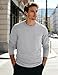 Cotrasen Men's Long Sleeve Tee Shirts Cotton Crew Neck Pocket T Shirts Moisture Wicking Soft Casual Basic Tshirts Light Gray