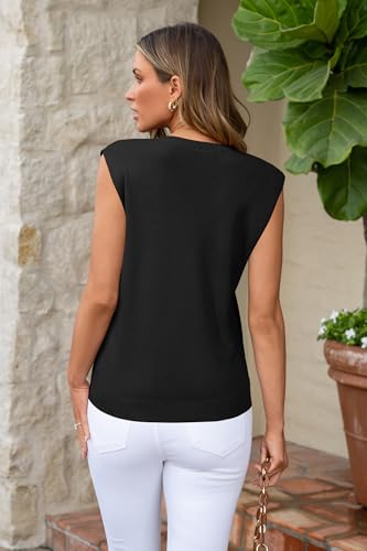 Image of Arach&Cloz Women's Wool Blend Mock Neck Sweaters Vest Business Casual Lightweight Trendy Tops Summer Outfits 2026