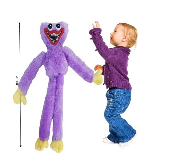 S&N- Big Huggy Wuggy Plush, Big Huggy Wuggy Plush, 100Cm Poppy Playtime Plush, Large Huggy Wuggy Plush, Giant Realistic Sausage Monster Horror Christmas Stuffed Doll Gift (Purple)