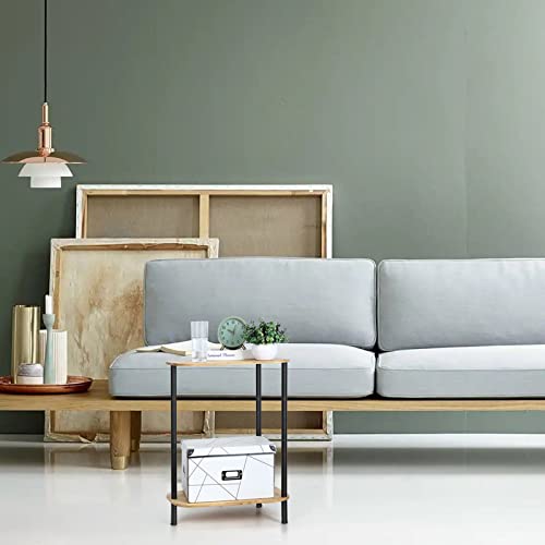 Set Of 2 Side Table For Small Spaces, Bamboo End Table Living Room, 2 Tier Night Stands For Bedrooms With Storage Shelf, Accent Tables Coffee Tables For Office. #TOP4