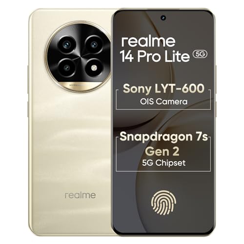 price history - realme 14 Pro Lite Smartphone Snapdragon 7s Gen 2 4nm 5G Chipset, 6.7 inch 120Hz Display 8GB RAM 128GB ROM 5200mAh Battery, 45W Ultra Charge (Gold)