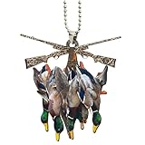 Zynbase Duck Hunting Car Rear View Mirror Accessories, 2D Flat Duck Decoration Hanging Charm Interior Rearview Pendant Gift for Hunters
