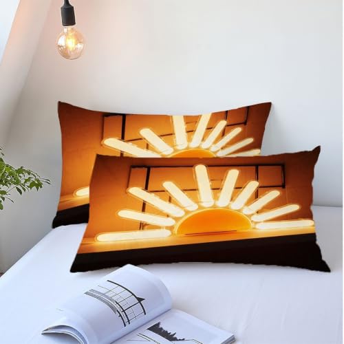 Housse de couette 90x190 cm Lumière Dorée en microfibre douce - 6