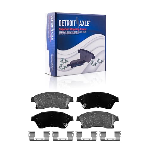 Image of Detroit Axle - Front Brake Pads for 2011-2015 Chevrolet Cruze 2012-2017 Sonic 2016 Cruze Limited, Ceramic Brake Pads w /Hardware Replacement