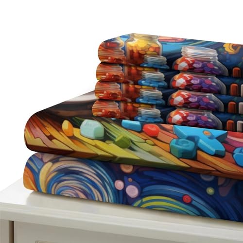 Housse de couette microfibre gâteau 3D anti-plis avec fermeture éclair king size - 7