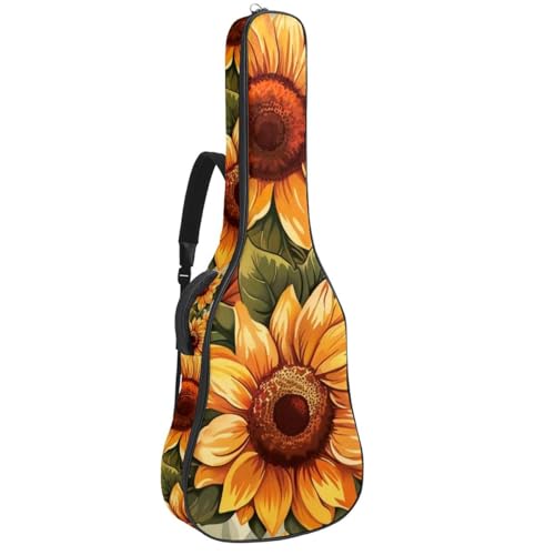 Sac à dos pour guitare basse et acoustique 109 cm motif tournesol