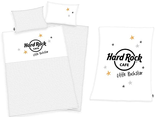 Hard Rock Café Bio Baby-Bettwäsche-Set 100x135 und Schmusedecke 75x100...