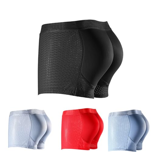 Men's Hip-Lifting Boxer Briefs Hip, Butt Padded Underwear Mens Mesh Shapewear Boxer Briefs Underwear for Man 2 Pack