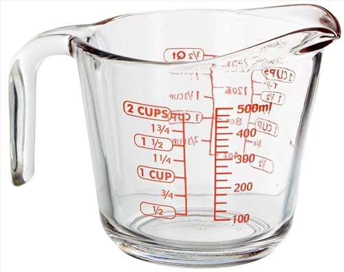 Vaso medidor de vidrio 16 onzas con pico y asa miniatura 1