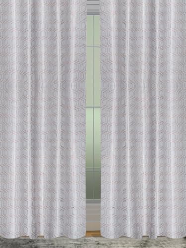 Image of Cortina Striped Light-Filtering Polyester Curtains 9 feet Long Set of 2 for Long Door [ Opacity: 50-60%, Color: Grey, Knitting Foil Curtains -160 GSM ]