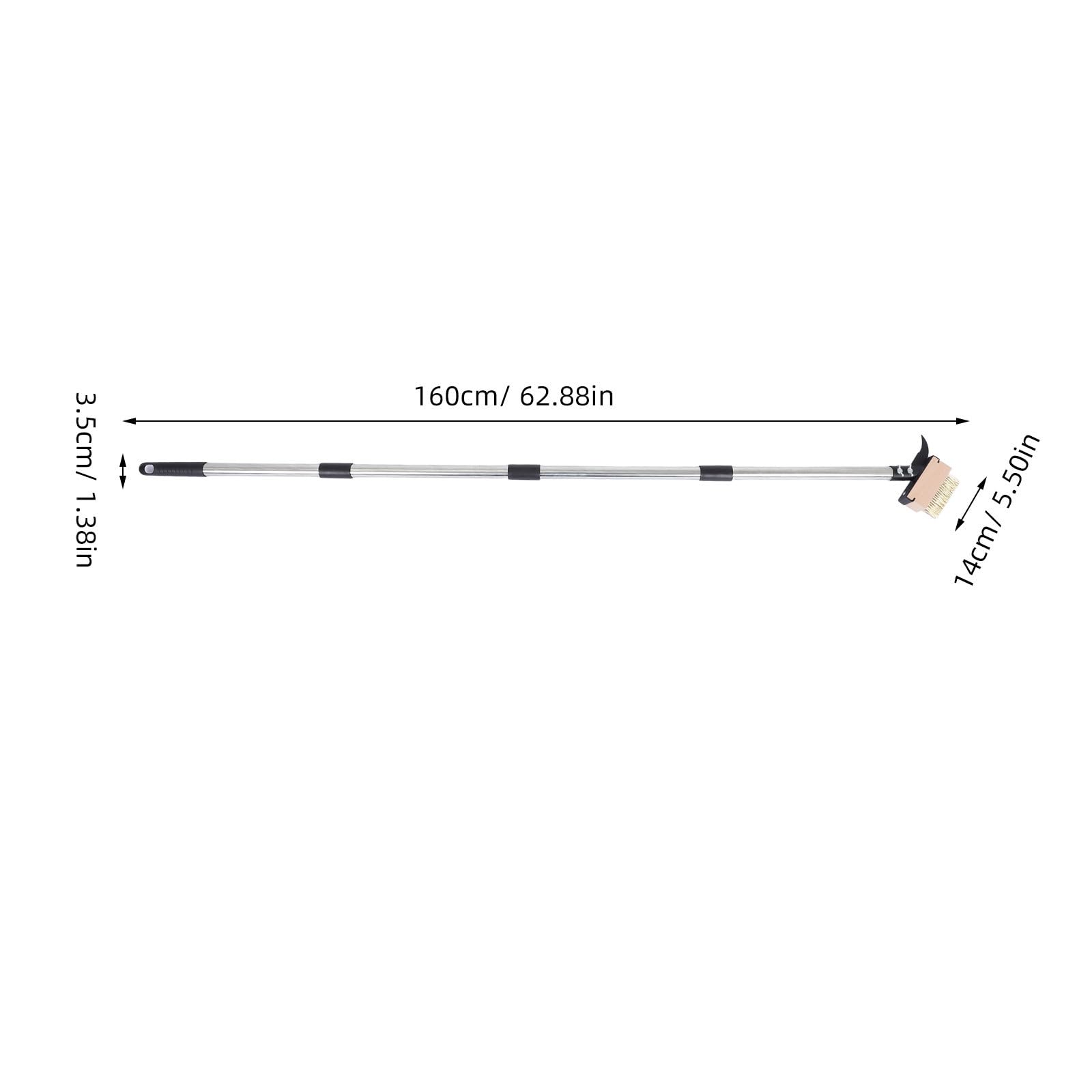 1 Juego de Cepillo para desherbar Grietas para el Cuidado del césped, Cepillo Multifuncional de cerdas de Alambre de 1,6 m/63'', desherbador Manual con Mango Largo para Eliminar el