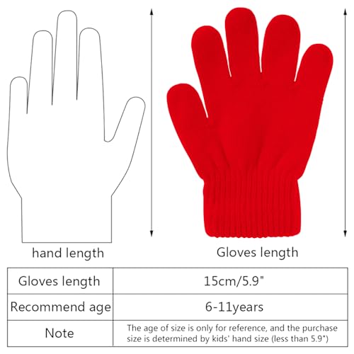 jiebor 24 Pairs Warm Kids Winter Knit Gloves for Kids Boys Girls Children Gift2