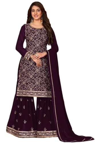 Image of Xomantic Fashion Women's Embroidered Georgette Pakistani Salwar Suit Sets with Dupatta