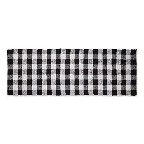 DII Buffalo Check Rug Collection, Hand Dyed Reversible Chindi Rug, Runner 2'3