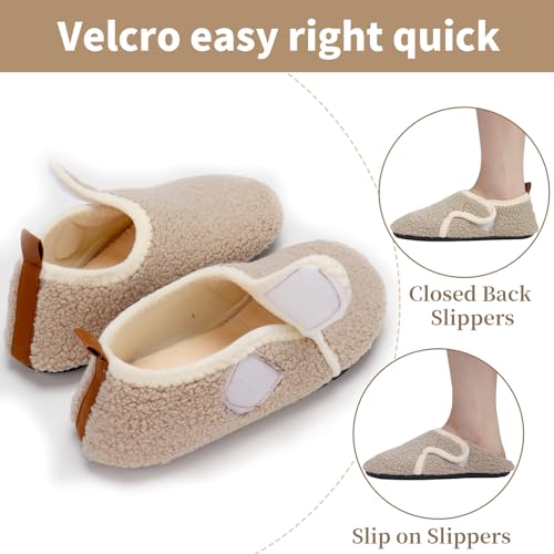 Image of Ibeauti Women Mens House Slippers Lightweight Comfy Barefoot Slipper Socks Rubber Sole House Shoes for Indoor /Outdoor Bedroom Travel