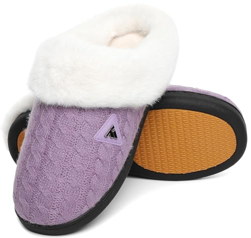 Mishansha Zapatillas Casa Mujer Invierno Pantuflas Invierno Zapatillas de Andar por Casa Calientes Zapatillas Invierno Glicina, Gr.38 EU