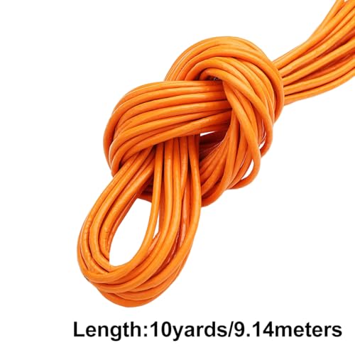 Cuerda de cuero fina para diseñar collares y pulseras bohemias en color naranja 3