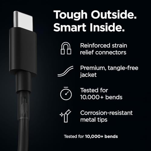Image of USB C to USB C Charging Cable for Motorola Smartphones, Fast Charge Support & Stable Data Sync Compatible with Moto G, Edge, Tablets & Type C Devices (Free Cable Protector)