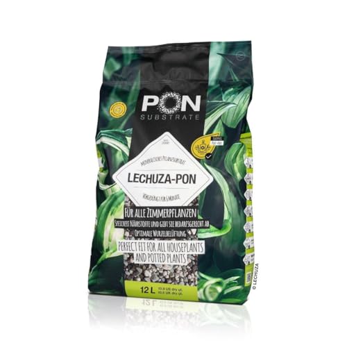 PON Pflanzsubstrat für Zimmerpflanzen - LECHUZA-PON 12 Liter - Mineralisches Pflanzgranulat torffrei vorgedüngt 68 Monate optimale Drainage & Wurzelbelüftung Alternative zu Blumenerde 14040