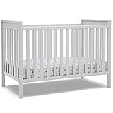 Delta Children Mercer 6-in-1 Convertible Crib, GREENGUARD Gold Certified, Bianca White