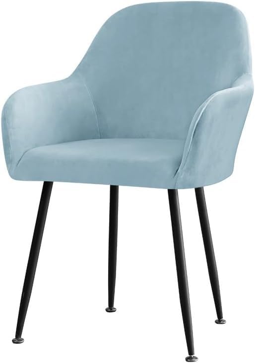 Housse de chaise scandinave en velours extensible bleu ciel lot de 2