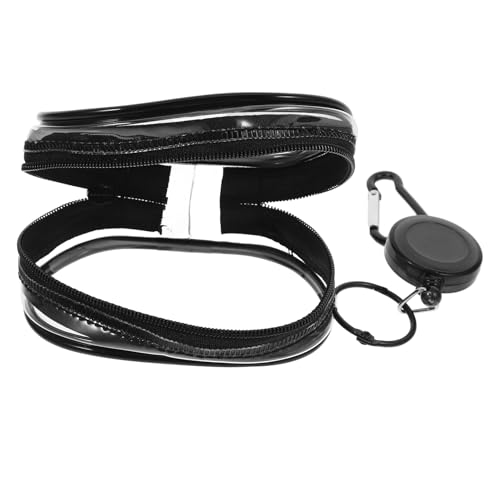Portable Mobile Phone Charger Head Data Cable Earphone Storage Bag Black Ellipse Keychain Charger Storage Case