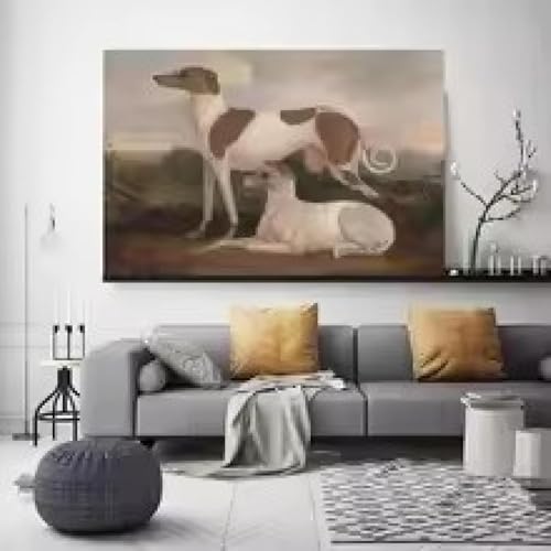 Toile chien assis dans l'herbe XINBAO 30x45 cm pour decoration de salon