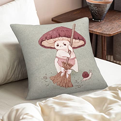 Vodbne Cute Mushroom Throw Pillow Covers 18X18Inch Pillow Case Cushion, Home Decor For Couch Bed Bedroom Mushroom Gifts 4 Sets #TOP4