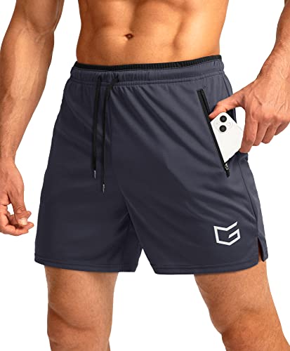 G Gradual Shorts de corrida masculinos com bolsos com zíper, secagem rápida, academia, treino, 12,7