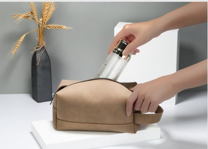 PU Leather Retro Travel Organization Hand held Small Square Bag Makeup Toiletries Storage Bags image 4