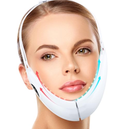 AILEDA Massaggiatore elettrico a forma di V, massaggiatore facciale EMS, dispositivo per lifting intelligente, riduttore di pressione doppio mento, massaggiatore snellente facciale