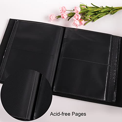 Vienrose Photo Album For 200 4X6 Photos Leather Cover Extra Large Capacity Picture Book For Family Wedding Anniversary Baby Vacation Black #TOP3