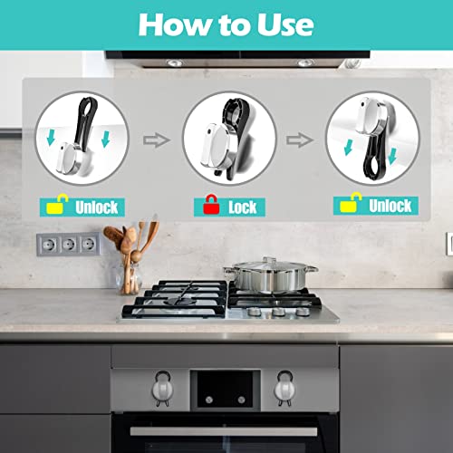 Stove Knob Locks (5 Pack), Stove Stoppaz Child Safety Guards, Durable Design - Baby and Pets Proof (Dark Black) - Thumbnail 6