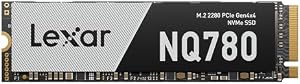 Lexar Disque SSD interne NQ780 PCIe Gen4 NVMe M.2 2280, jusqu’à 7000/5000 Mo/s en lecture/écriture, compatible avec PS5, pour joueurs et créateurs (LNQ780X002T-RNNNU)