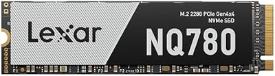 Lexar Disque SSD interne NQ780 PCIe Gen4 NVMe M.2 2280, jusqu’à 7000/5000 Mo/s en lecture/écriture, compatible avec PS5, pour joueurs et créateurs (LNQ780X002T-RNNNU)