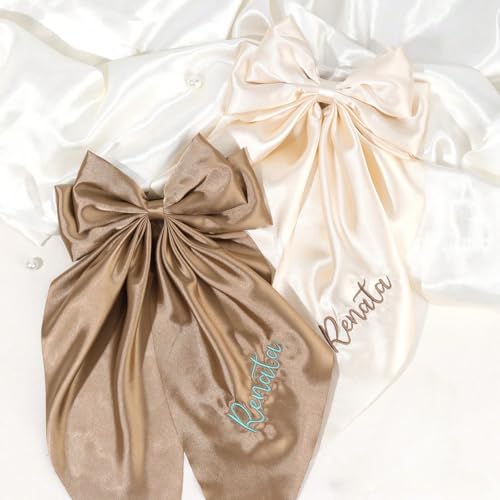 Custom Name Embroided Hair Bows For Girl,Party Gifts Custom Name Girls Hair Clips Customize Gifts For Women (1Pcs)