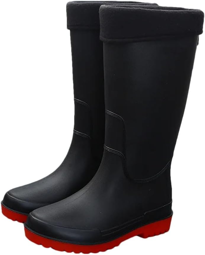 Men's Rain Shoes Adult Mid Length Water Shoes, Soft And Non Slip Thick Soles Rain Boots