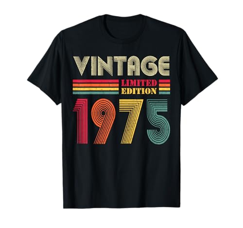Vintage 1975 50. Geburtstag Geschenk Männer Frauen 50 Jahre alt T-Shirt