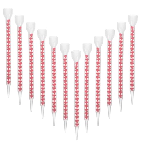 HOMSFOU 12 pezzi Ugelli Miscelatori per Epossidico Resistenti Beccucci Spirale per Sigillatura Precisa Applicatore per Giunti di Piastrelle in Cucina e Bagno Strumento Leggero e Facile da