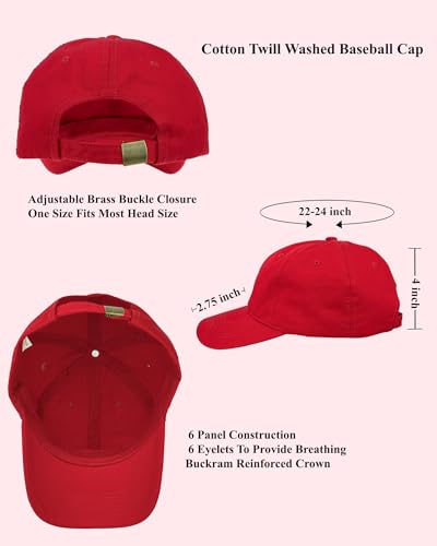Image of Gelante Cotton Twill Washed Unstructure Baseball Cap - Adjustable Blank Hat for Men Women - Wholesale Bulk Lot of 6 Pack
